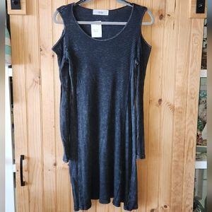 Able Cold Shoulder Dress Black & Gray Size Small
